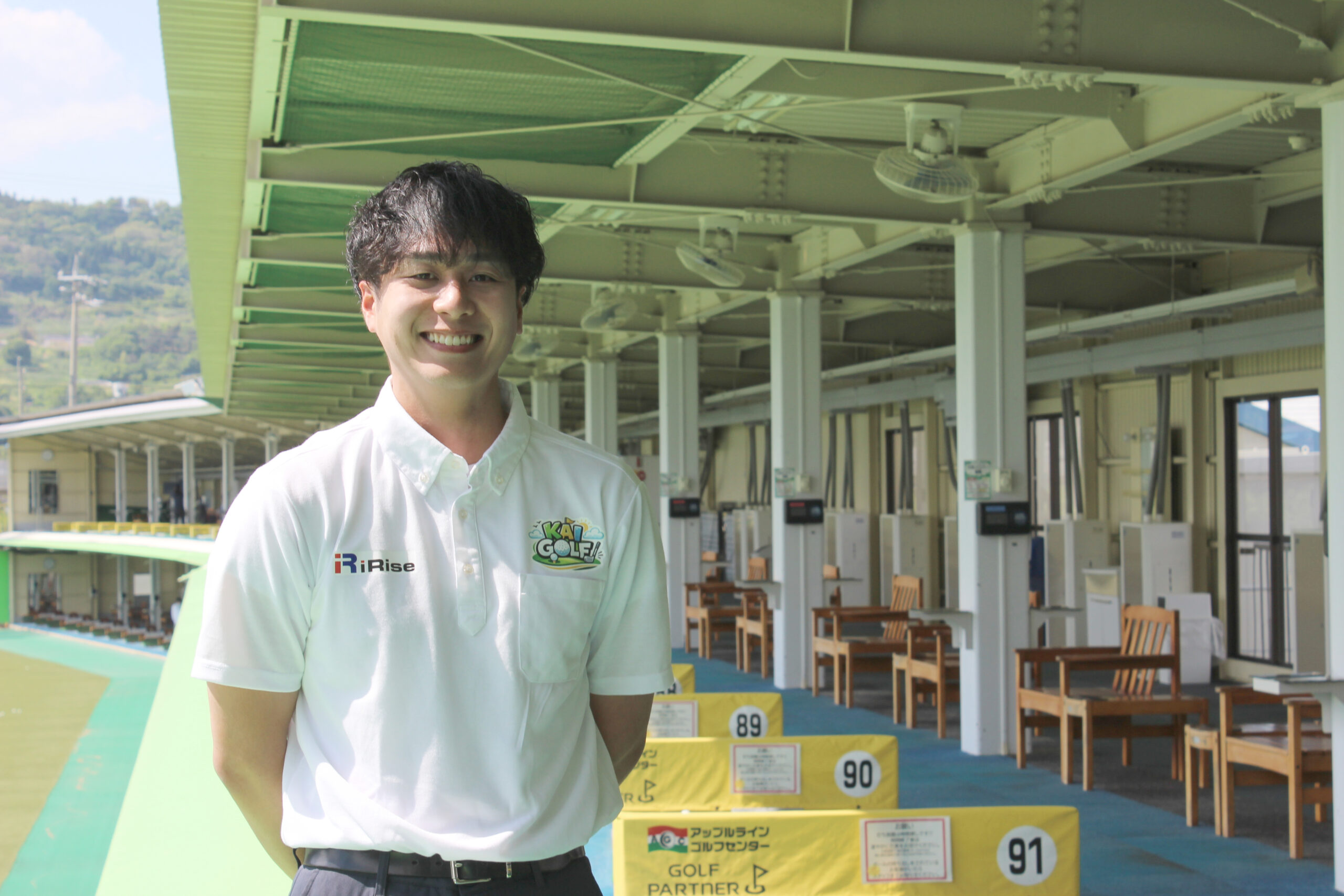 KAIGOLF 佐藤快さん。ゴルフ場にて。